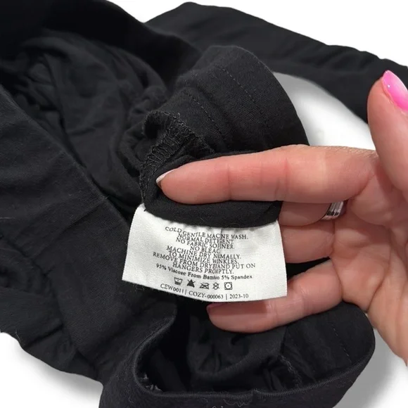 COZY EARTH Women Black Short Sleeve Pajama Set Premium Bamboo Lounge Size S - Picture 10 of 11